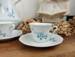 Service a café vintage en porcelaine / Myosotis / n°1863 /
