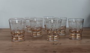 Lot de 8 verres vintages dorés n°1239 - 1233