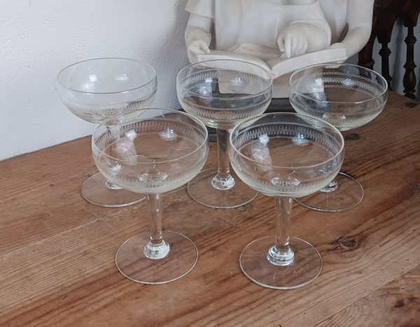 Lot de 5 anciennes coupes a champagne n°1522 - 1516