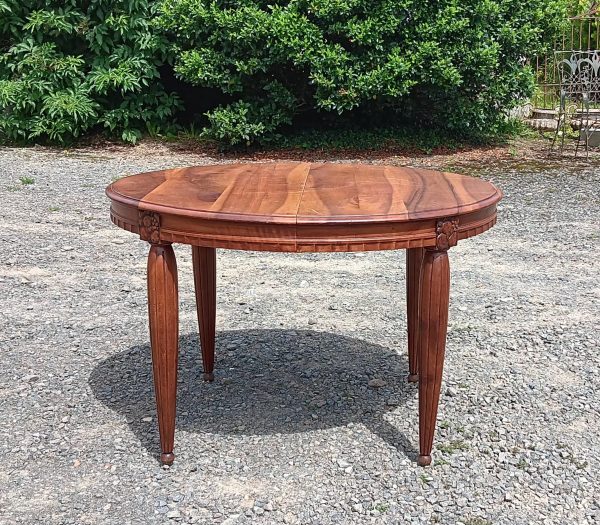 Table vintage en noyer avec rallonge n°2486