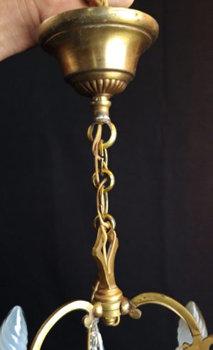 Lustre cage / Pampilles et bronze / n°7710