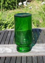 Bocal en verre vert vintage n°7821