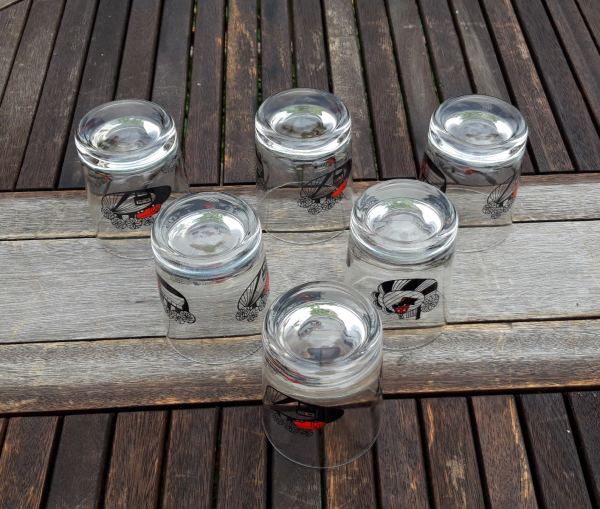 Lot de 6 verres vintages MOBIL n°8005