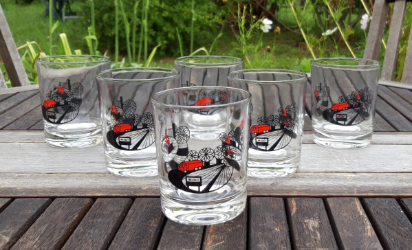 Lot de 6 verres vintages MOBIL n°8005