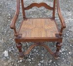 Ancien fauteuil paillé en noyer n°6149