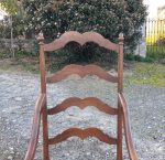 Ancien fauteuil paillé en noyer n°6149