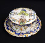 Ancien beurrier Faience de Rouen n°6455