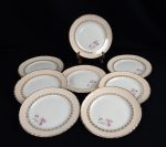 Lot de 8 assiettes a dessert vintages / Orchies / n°6636