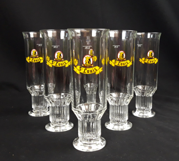 Lot de 6 verres a bière St Louis n°6703