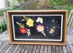 Cadre vitrine vintage / Fleur / horloge / n°6967