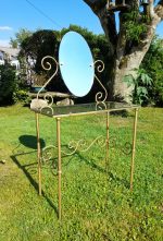 Coiffeuse vintage + chaise / fer forgé doré / n°0310