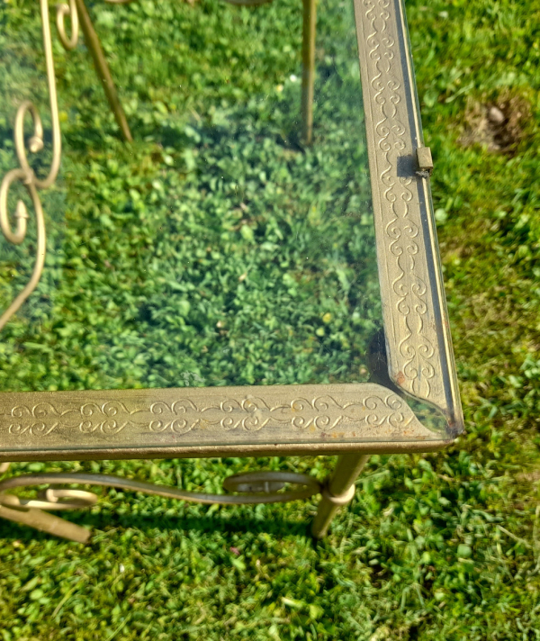 Coiffeuse vintage + chaise / fer forgé doré / n°0310
