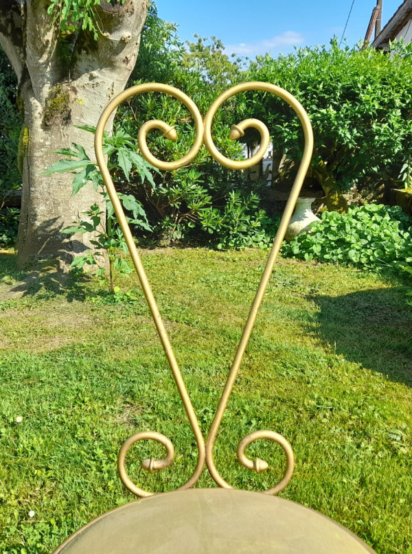 Coiffeuse vintage + chaise / fer forgé doré / n°0310