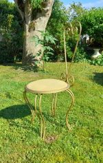 Coiffeuse vintage + chaise / fer forgé doré / n°0310