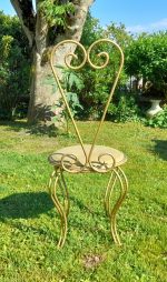 Coiffeuse vintage + chaise / fer forgé doré / n°0310