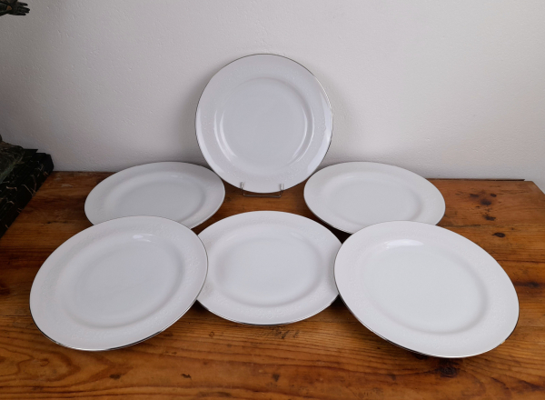 Lot de 6 grandes assiettes en porcelaine n°0475