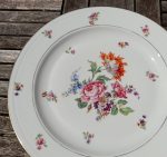 Plat vintage en porcelaine / Fleurs / n°0506