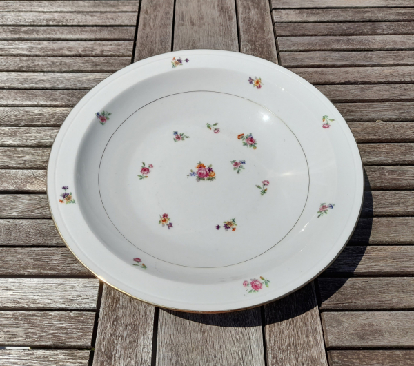 Plat a sauce vintage en porcelaine / Fleurs / n°0507