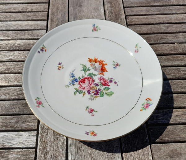 Compotier vintage en porcelaine / Fleurs / n°0510