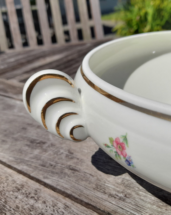 Soupière vintage en porcelaine / Fleurs / n°0511