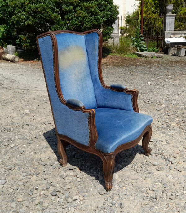 Ancien fauteuil + repose pied n°0537