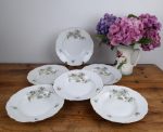 Lot de 6 anciennes assiettes a soupe en porcelaine Haviland n°0559