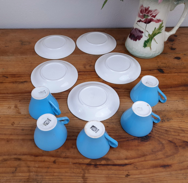 Lot de 5 tasses vintages Digoin Sarreguemines n°0601