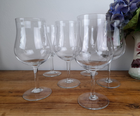 Lot de 6 grands verres en cristal n°0656