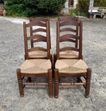 Lot de 4 anciennes chaises paillées n°0790