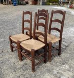 Lot de 4 anciennes chaises paillées n°0790