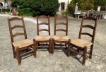 Lot de 4 anciennes chaises paillées n°0790