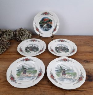 Lot de 5 assiettes a dessert Sarreguemines Obernai n°1274