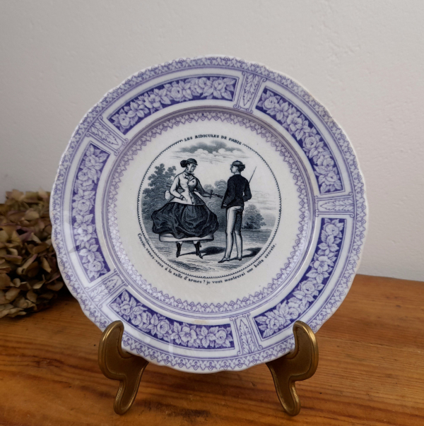 Ancienne assiette parlante Bordeaux Vieillard n°1331