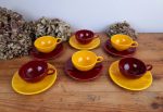 lot de 6 tasses vintages en faience n°1968