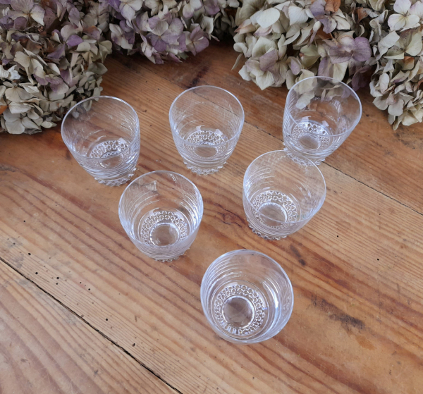 Lot de 6 verres Cristal de Bayel n°1609