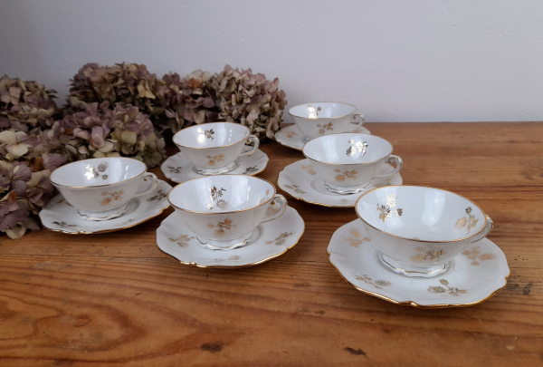 lot de 6 tasses en porcelaine de Limoges n°1892