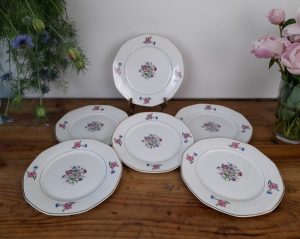 Lot de 6 assiettes plates vintages NICE n°2459