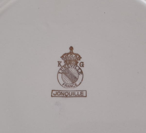 Lot 6 assiettes plates vintages Lunéville Jonquille n°5198