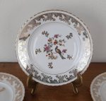 Lot de 6 assiettes a dessert vintages en porcelaine ( Paon ) n°5204