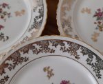 Lot de 6 assiettes a dessert vintages en porcelaine ( Paon ) n°5204