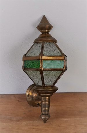 Applique orientale / Laiton et verre vert / n°5481