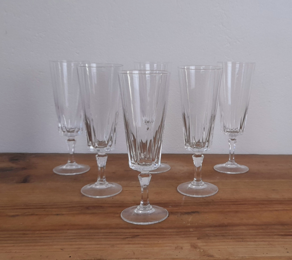 Lot de 6 flûtes a champagne Cristal d'Arques n°5761