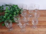 Lot de 10 anciens verres soufflés gravés n°5968