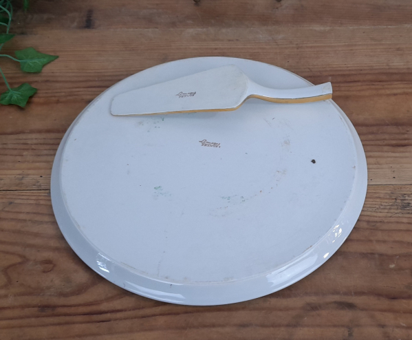 Ancien plat a tarte + pelle porcelaine de Limoges n°6019