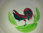 Ancien plat motif coq St Amand n°134