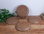 Lot de 4 assiettes vintages en grès Sarreguemines n°4087