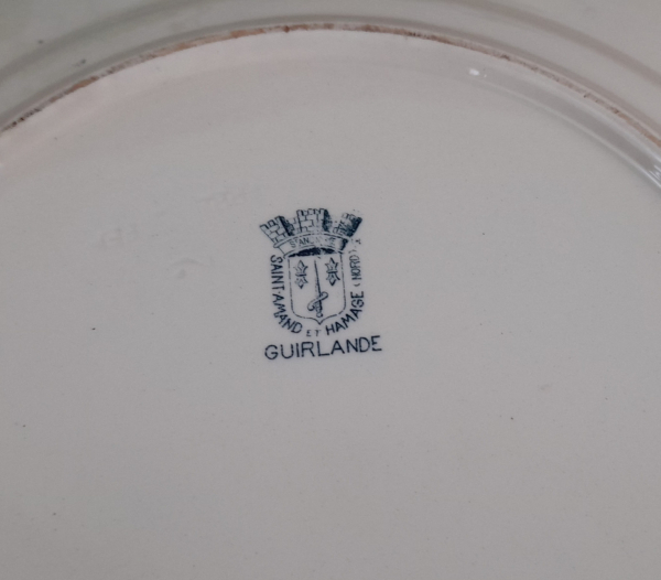 Ancien plat St Amand Guirlande n°4566