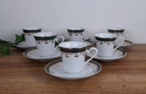 Lot de 6 tasses a café vintage n°4549