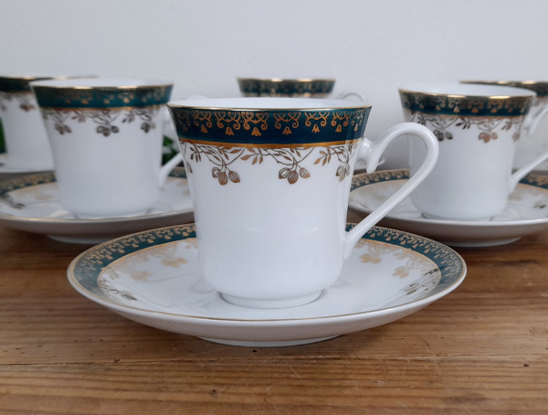 Lot de 6 tasses a café vintage n°4549