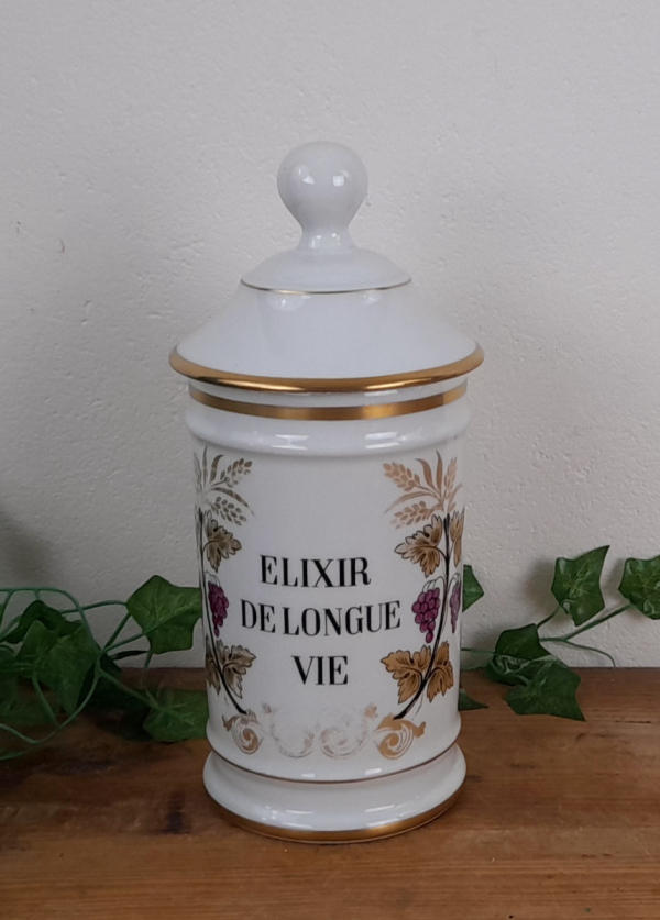 Ancien pot a pharmacie " Elixir de longue vie " n°4551